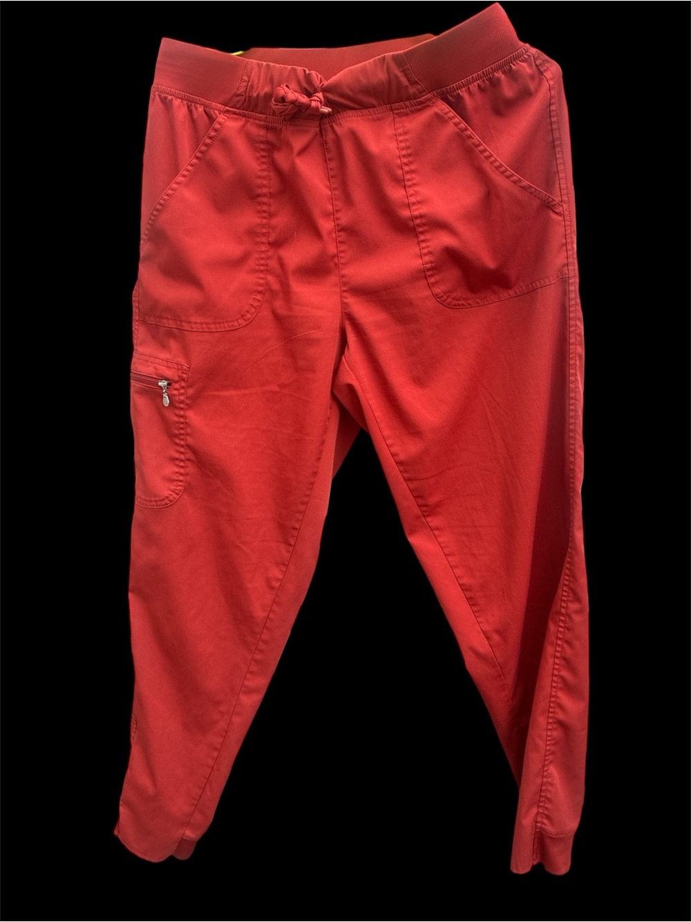 Adar Pro Women's Modern Athletic Jogger Scrub Pants Rust Red Size L